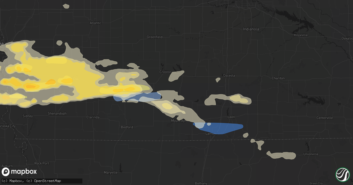 Hail map in Shannon City, IA on August 4, 2026