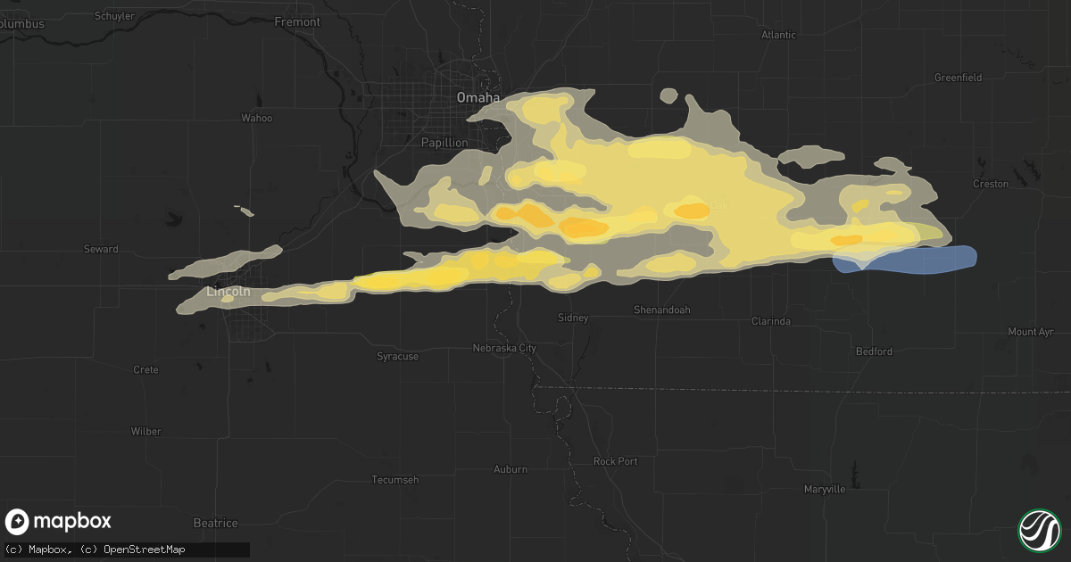 Hail map in Thurman, IA on August 4, 2026