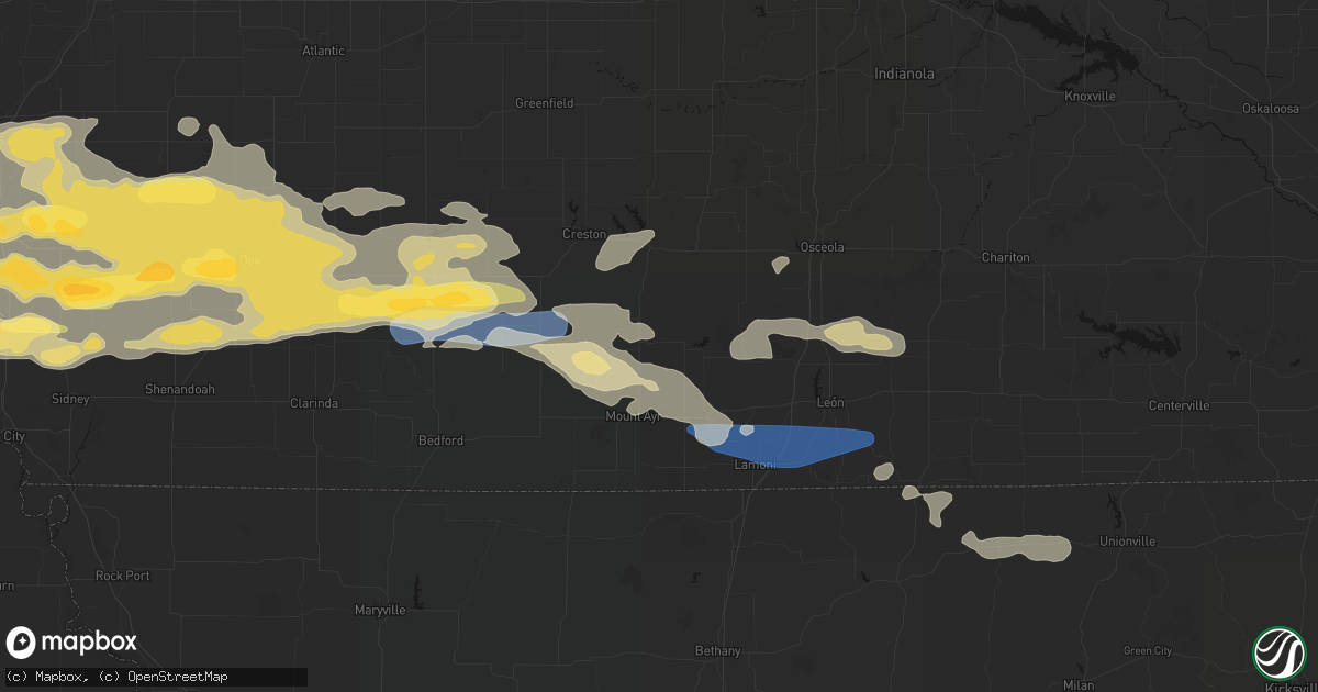Hail map in Tingley, IA on August 4, 2026