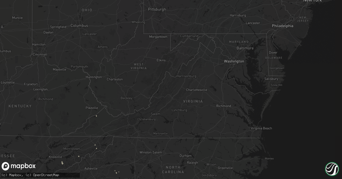 Hail map in Virginia on August 4, 2026