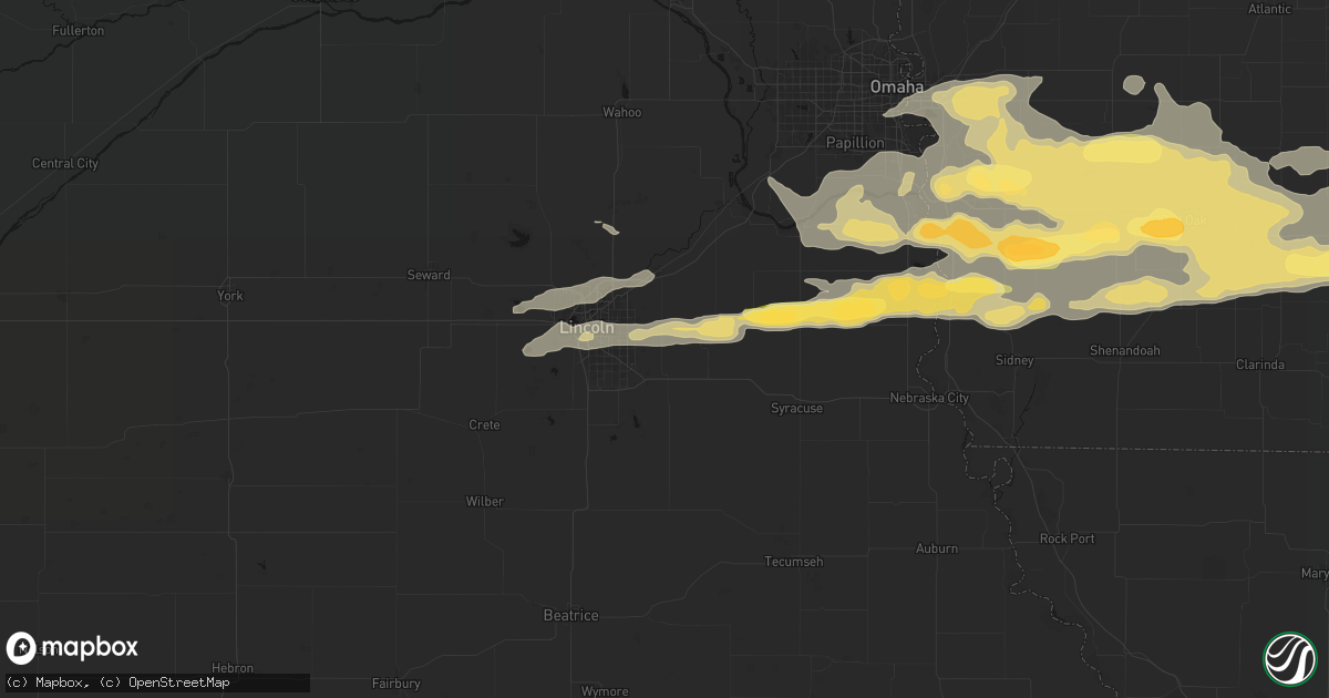Hail map in Walton, NE on August 4, 2026