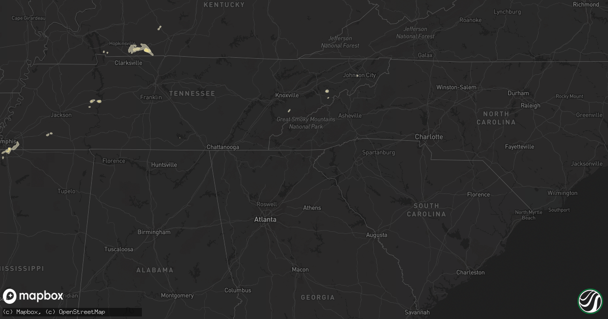 Hail map in Louisiana on August 5, 2012