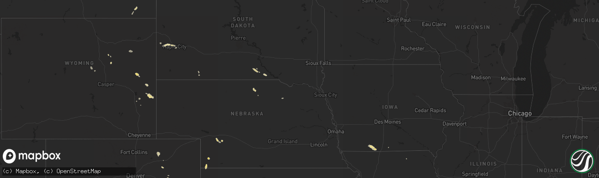 Hail map in Iowa on August 5, 2014