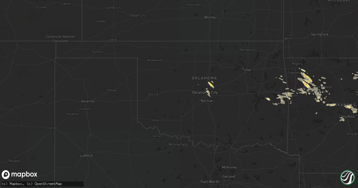 Hail map in Oklahoma on August 5, 2015
