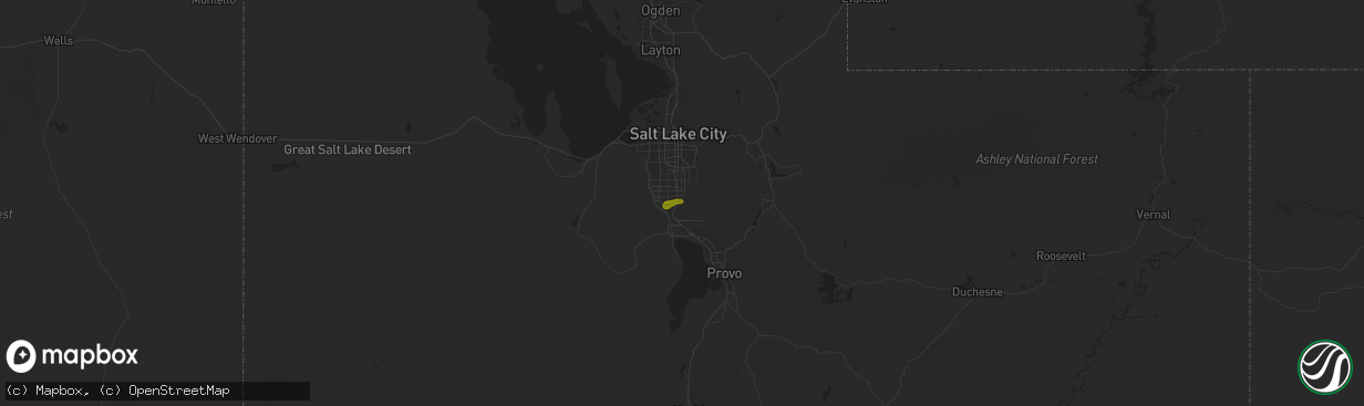 Hail map in Draper, UT on August 5, 2016