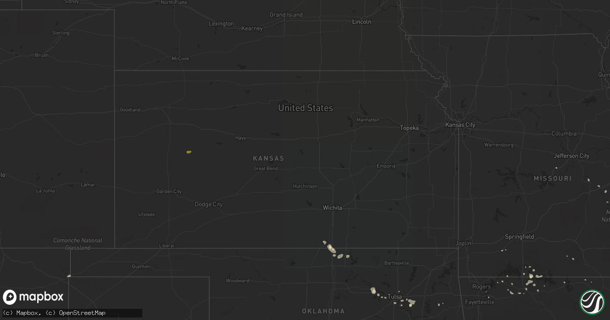 Hail map in Kansas on August 5, 2016