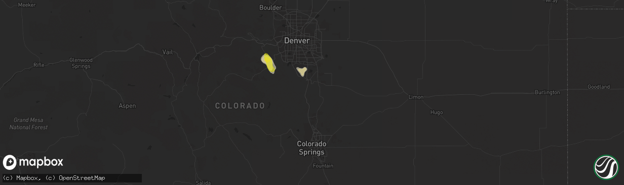 Hail map in Castle Rock, CO on August 5, 2017