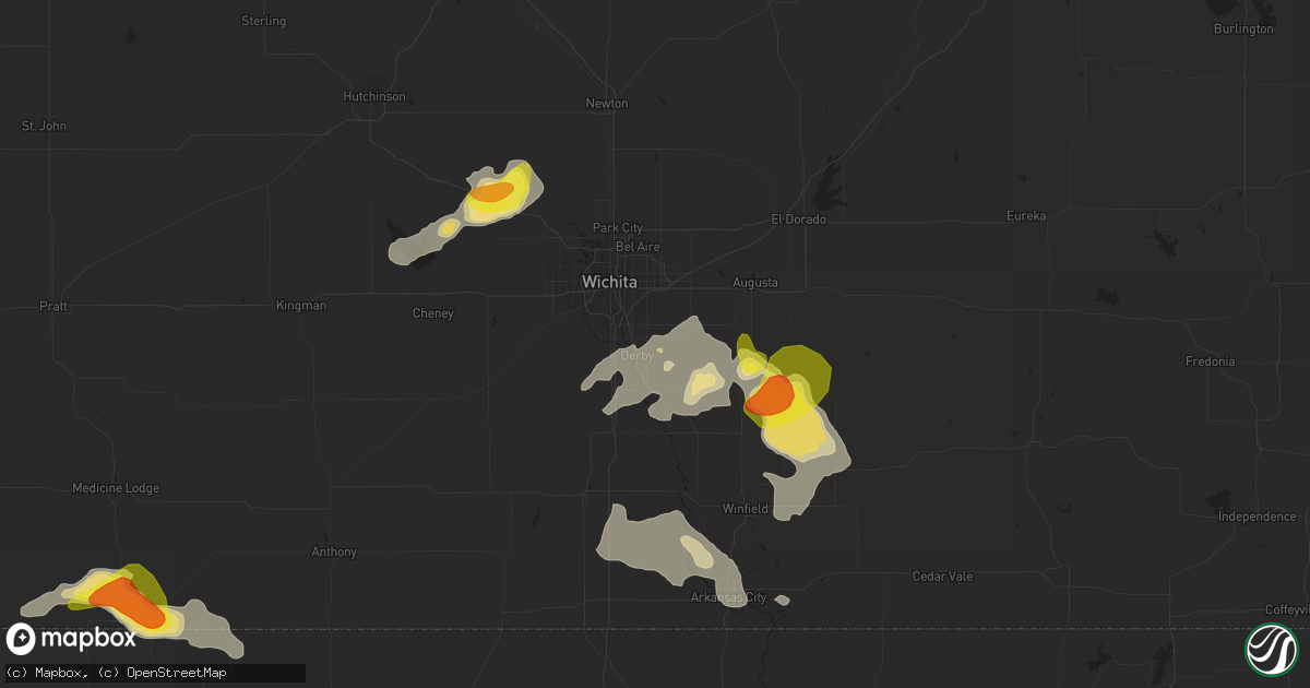 Hail map in Derby, KS on August 5, 2017