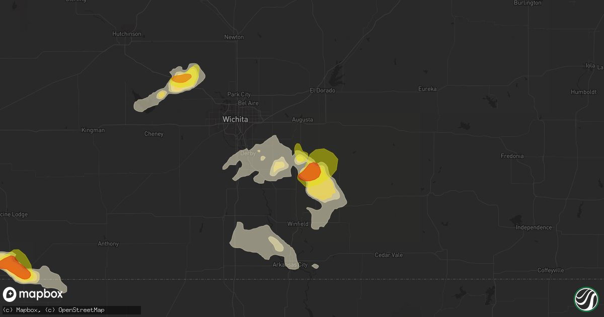 Hail map in Douglass, KS on August 5, 2017