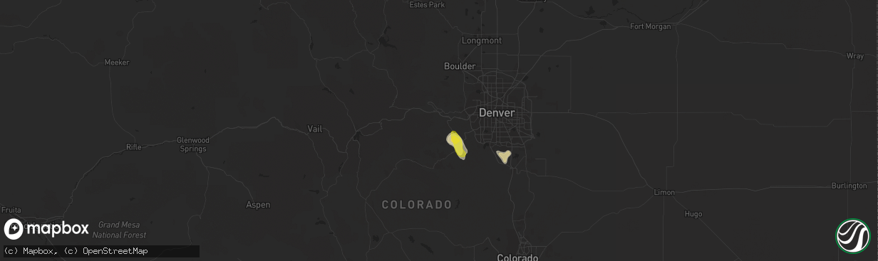 Hail map in Evergreen, CO on August 5, 2017