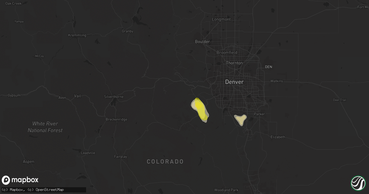 Hail map in Evergreen, CO on August 5, 2017