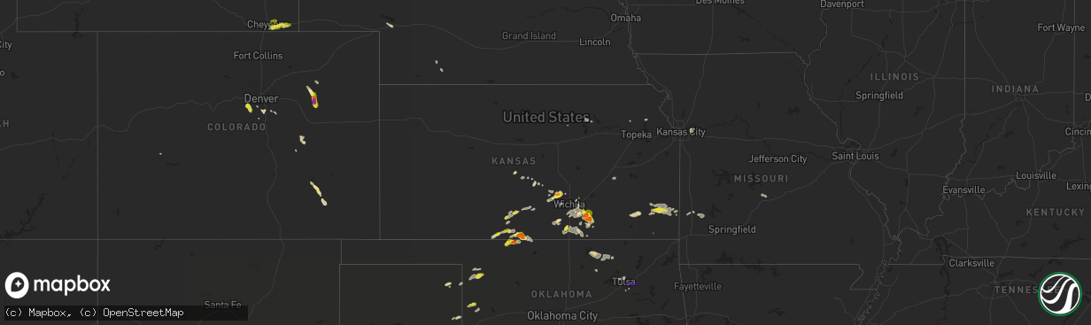 Hail map in Kansas on August 5, 2017