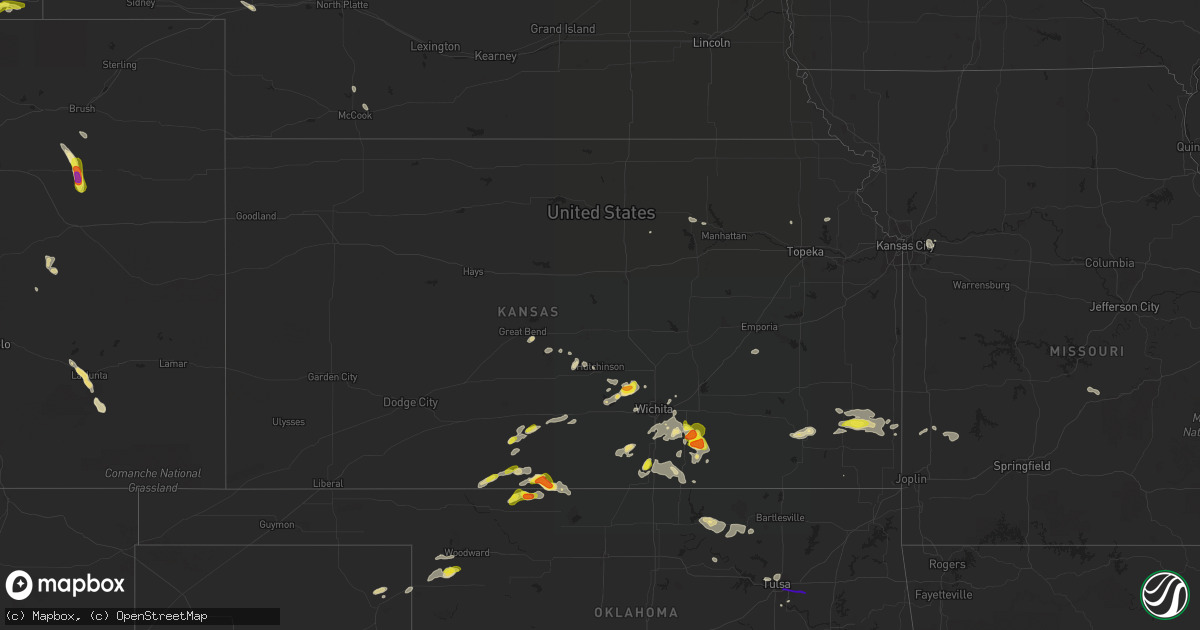 Hail map in Kansas on August 5, 2017