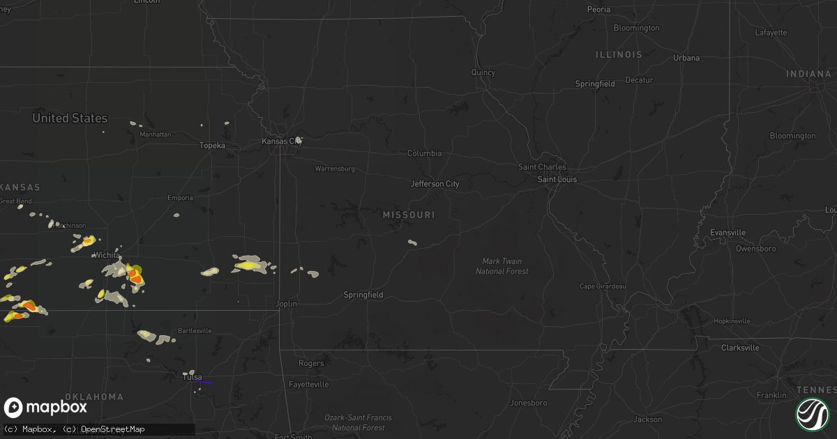 Hail map in Missouri on August 5, 2017