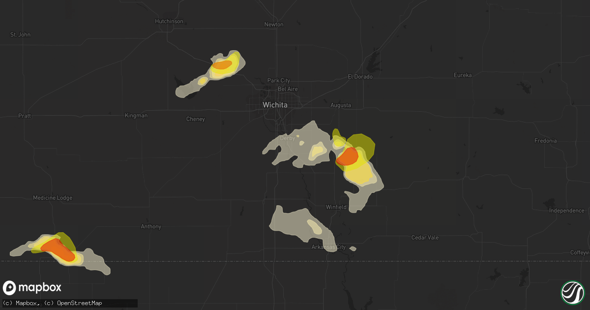 Hail map in Mulvane, KS on August 5, 2017