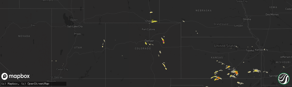 Hail map on August 5, 2017