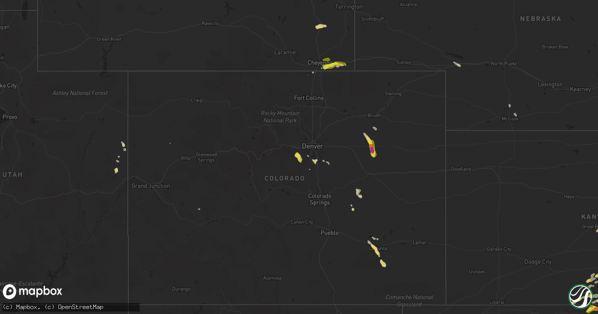 Hail map on August 5, 2017