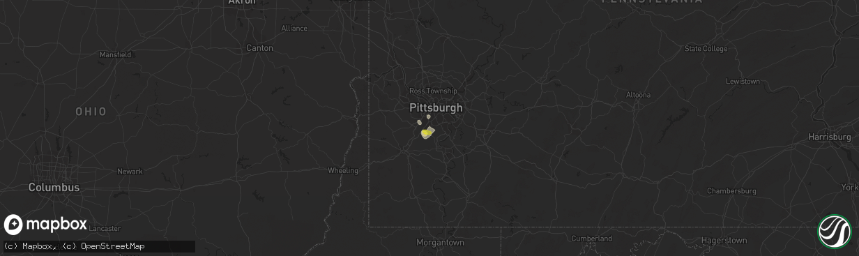 Hail map in Bethel Park, PA on August 5, 2018