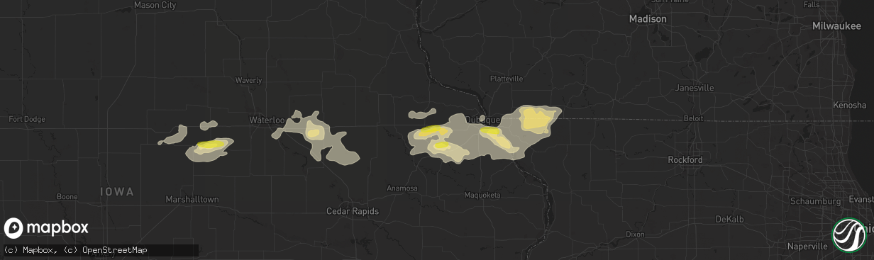 Hail map in Farley, IA on August 5, 2018