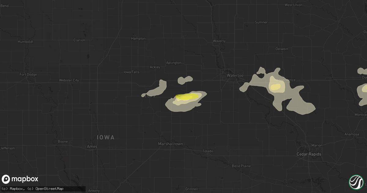 Hail map in Grundy Center, IA on August 5, 2018