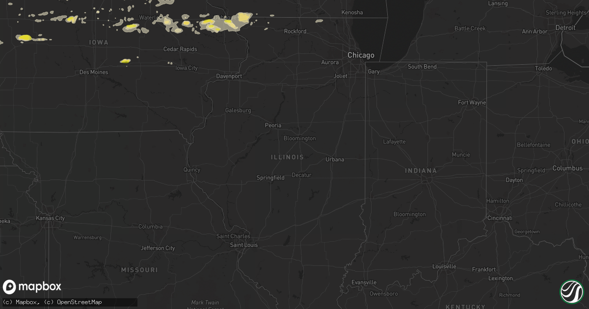Hail map in Illinois on August 5, 2018
