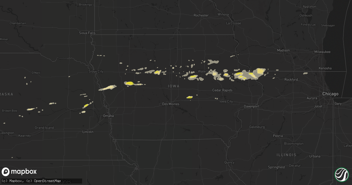 Hail map in Iowa on August 5, 2018