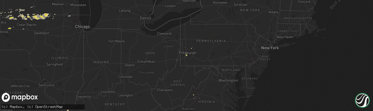 Hail map on August 5, 2018