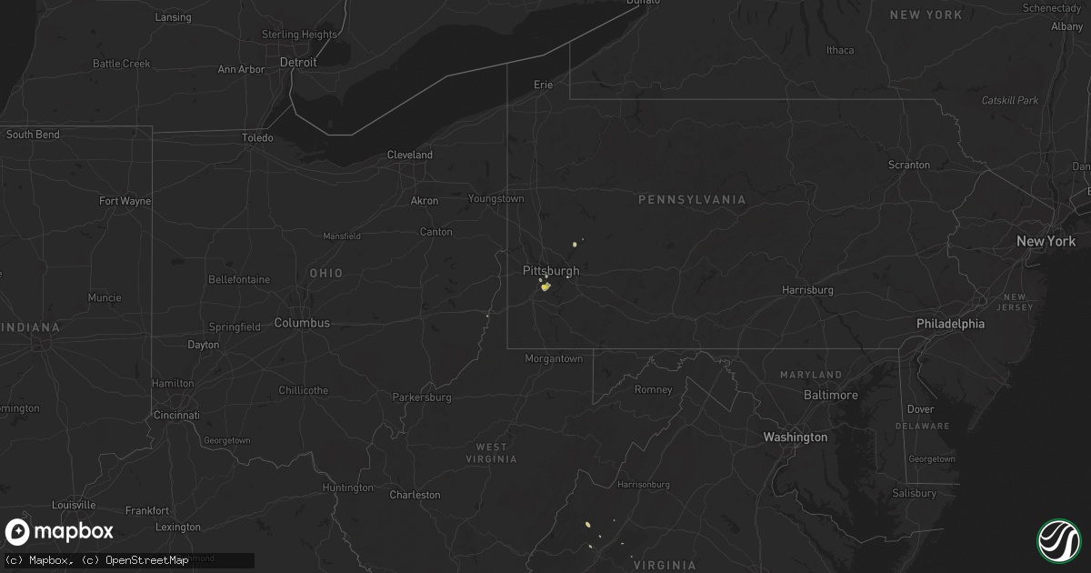 Hail map on August 5, 2018