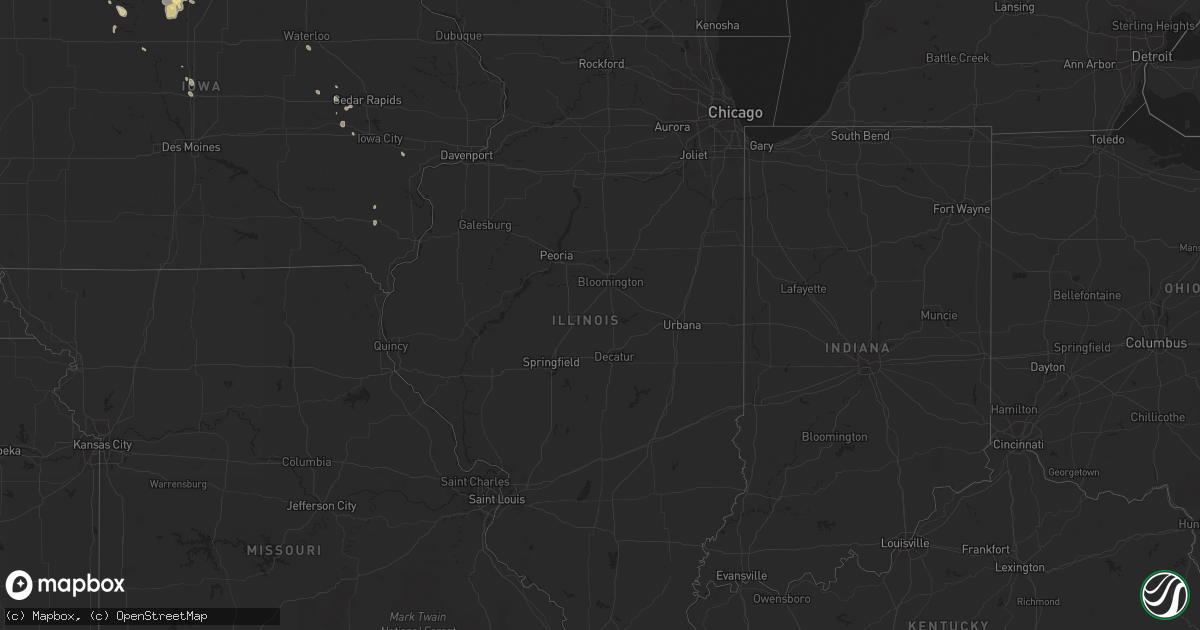 Hail map in Illinois on August 5, 2019