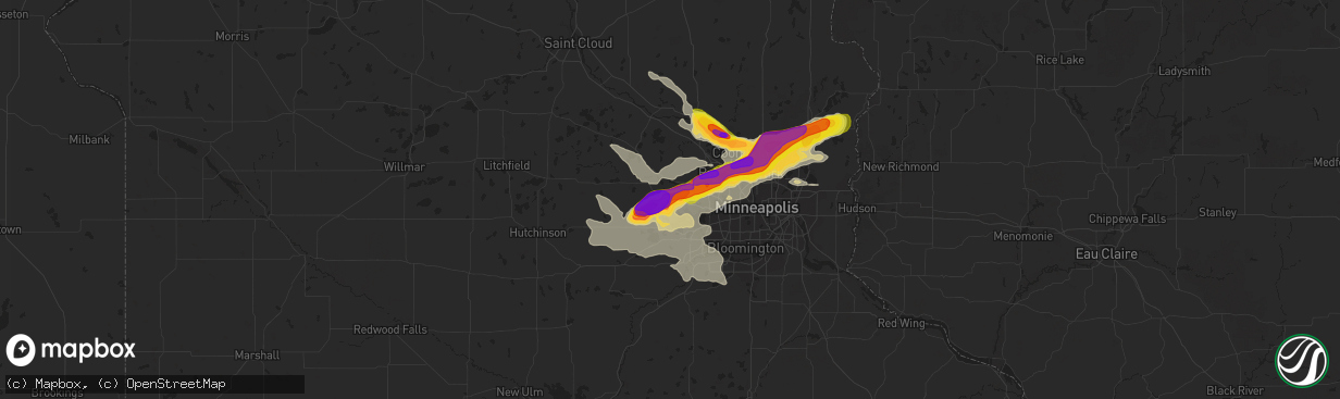 Hail map in Maple Plain, MN on August 5, 2019