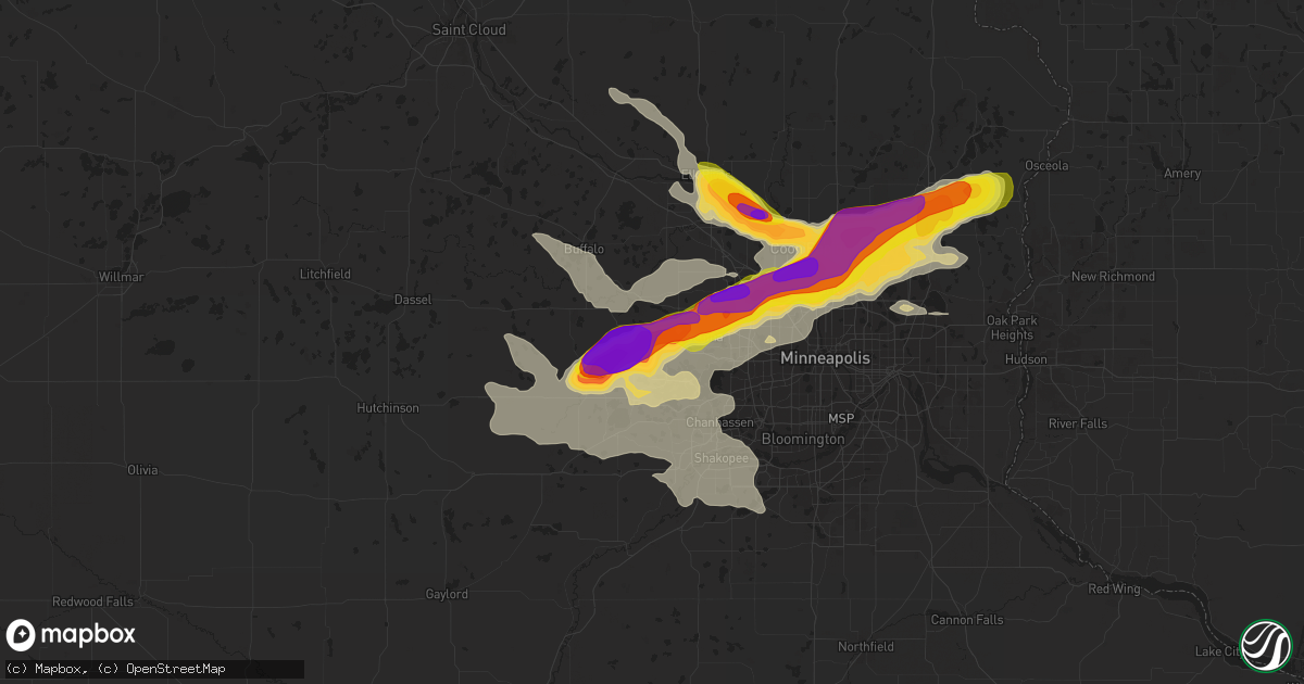 Hail map in Maple Plain, MN on August 5, 2019