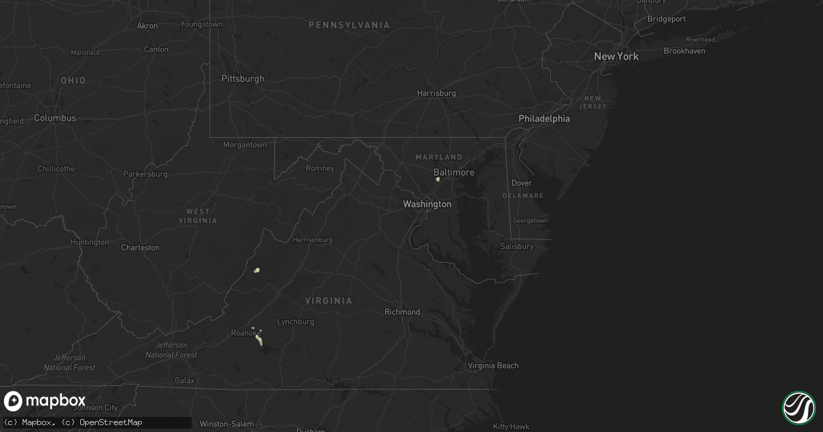 Hail map in Maryland on August 5, 2019