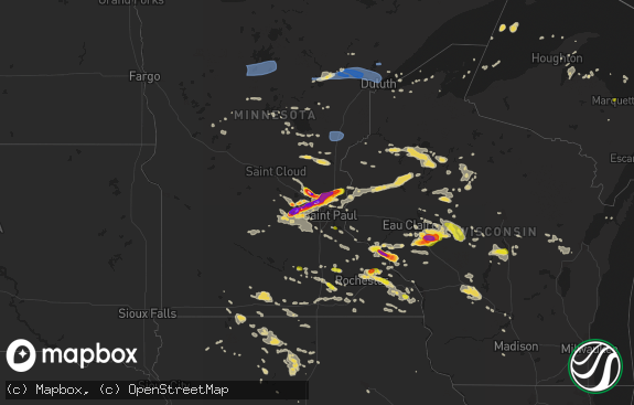 Hail map preview on 08-05-2019