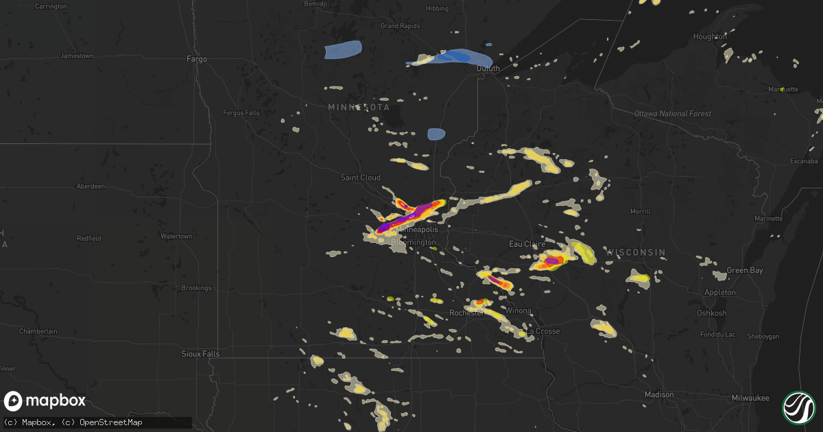 Hail map on August 5, 2019