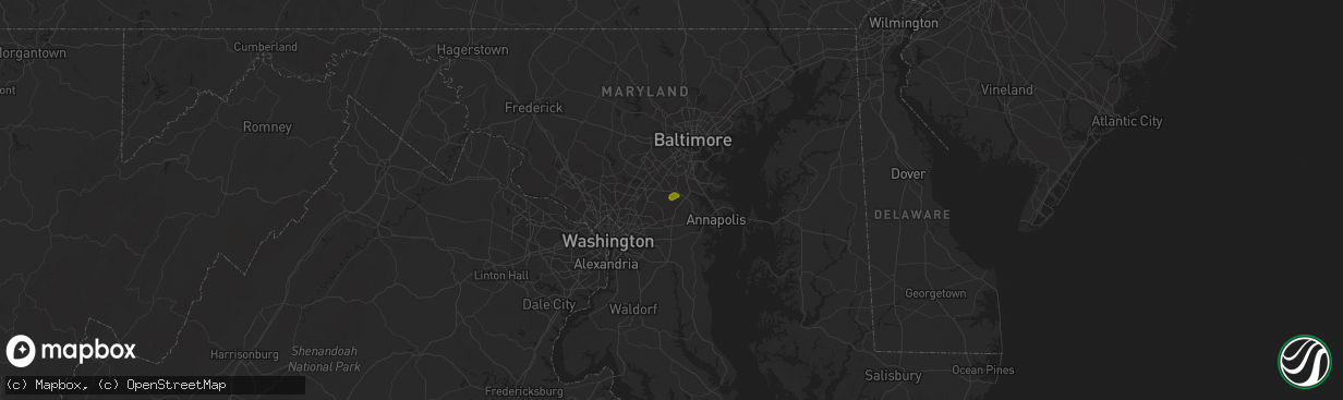 Hail map in Odenton, MD on August 5, 2020