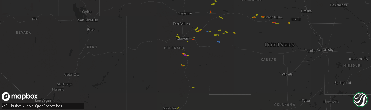 Hail map on August 5, 2020