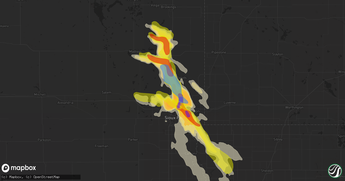 Hail map in Baltic, SD on August 5, 2021