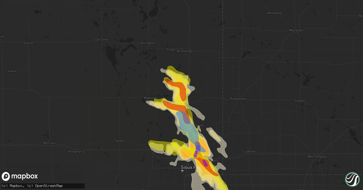 Hail map in Colman, SD on August 5, 2021