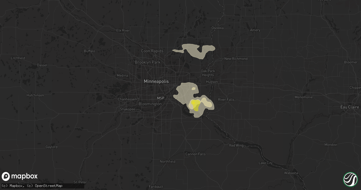 Hail map in South Saint Paul, MN on August 5, 2021