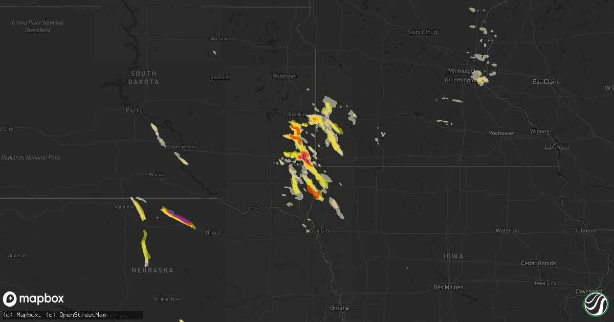 Hail map on August 5, 2021