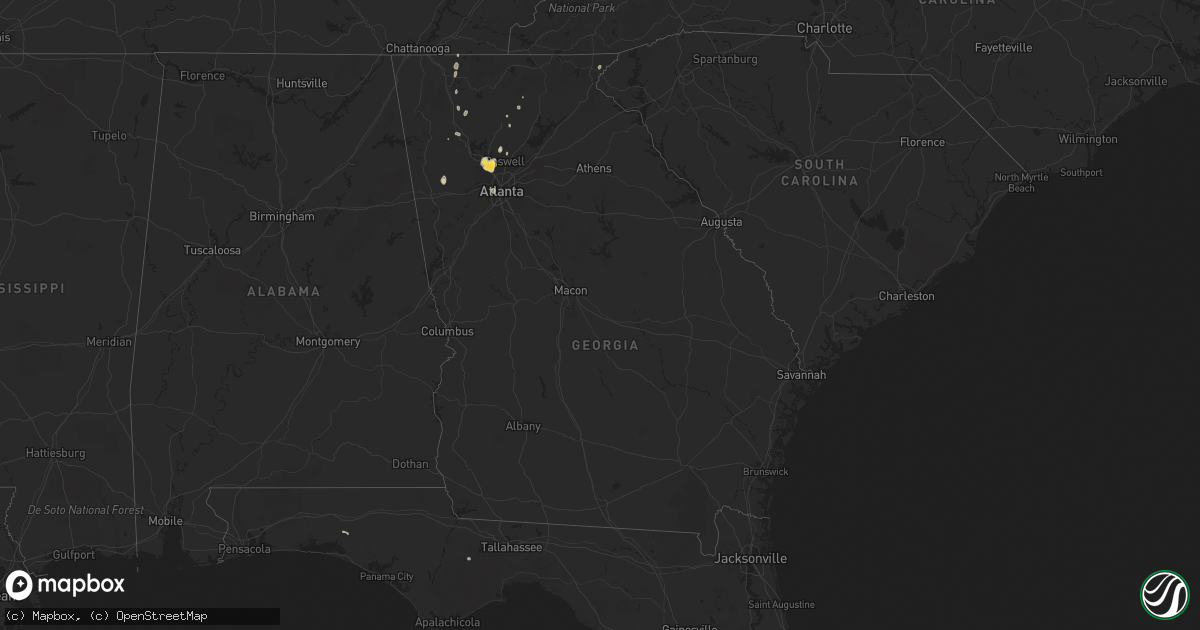 Hail map in Georgia on August 5, 2022