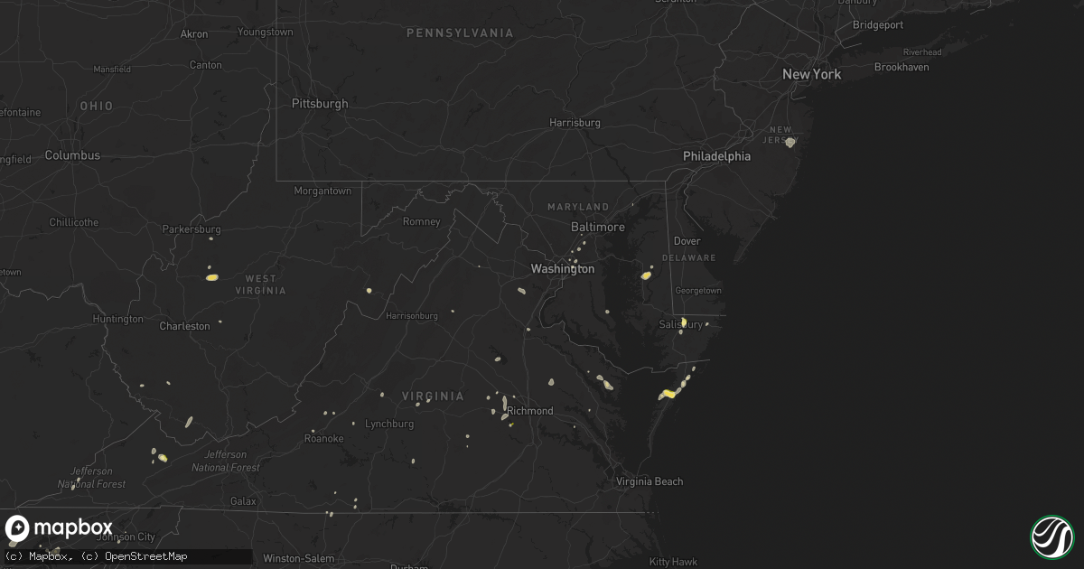Hail map in Maryland on August 5, 2022