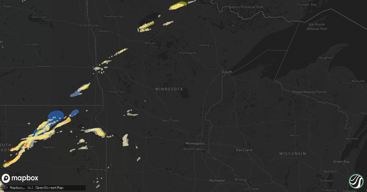 Hail map in Minnesota on August 5, 2022
