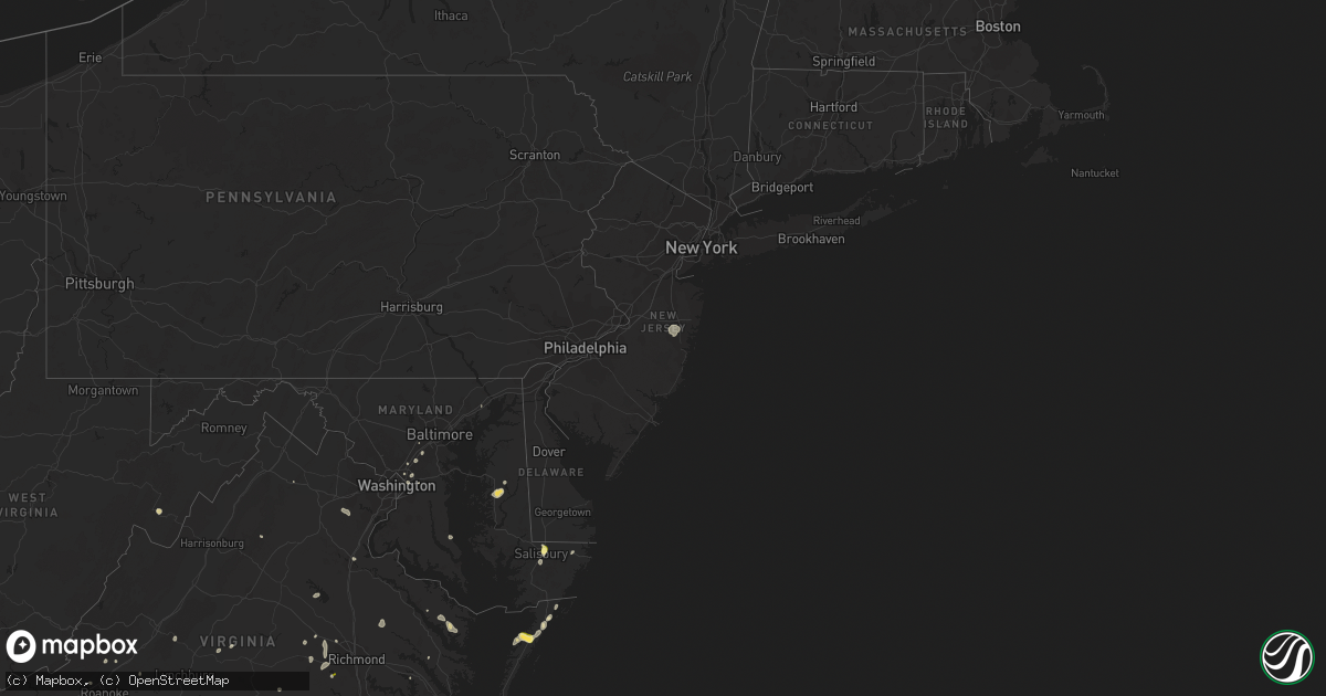 Hail map in New Jersey on August 5, 2022