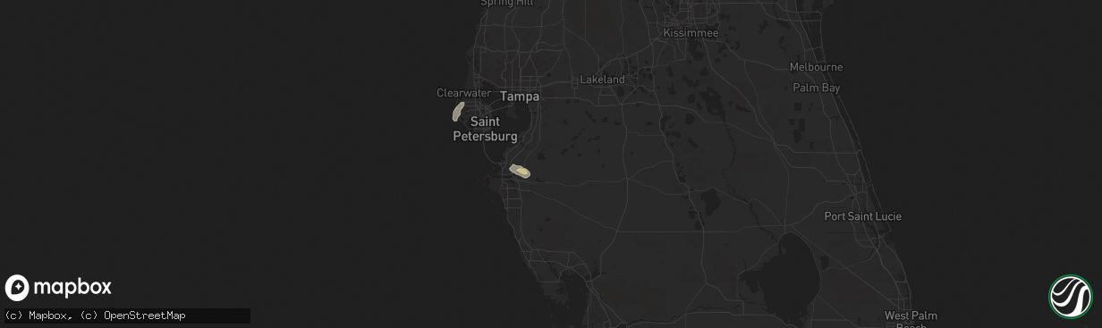 Hail map in Parrish, FL on August 5, 2022