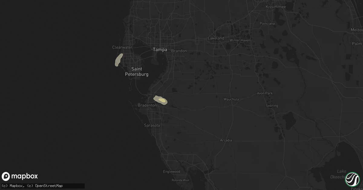 Hail map in Parrish, FL on August 5, 2022