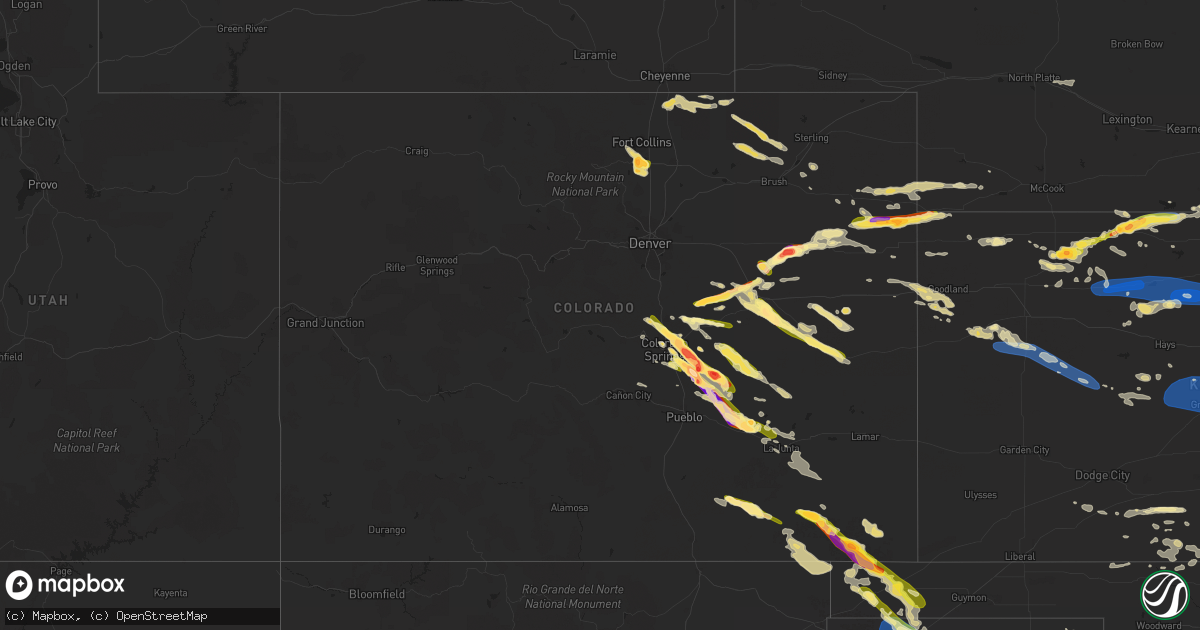 Hail map in Colorado on August 5, 2023