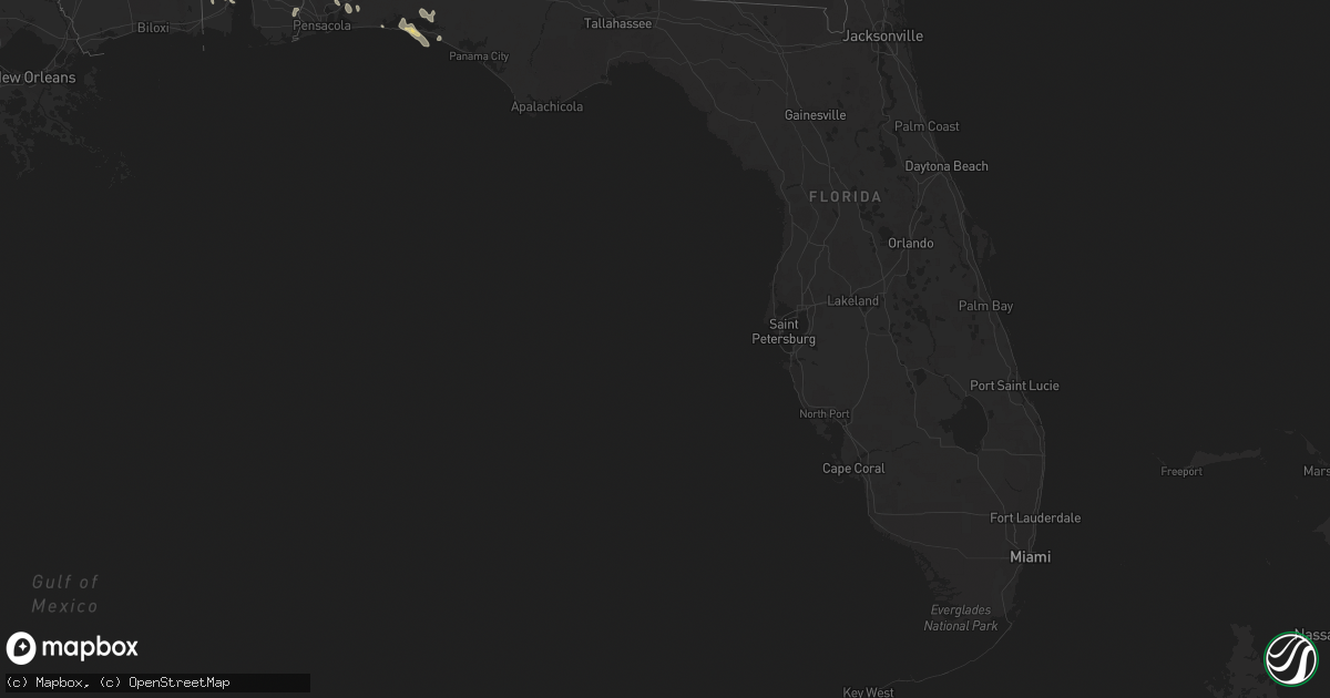 Hail map in Florida on August 5, 2023