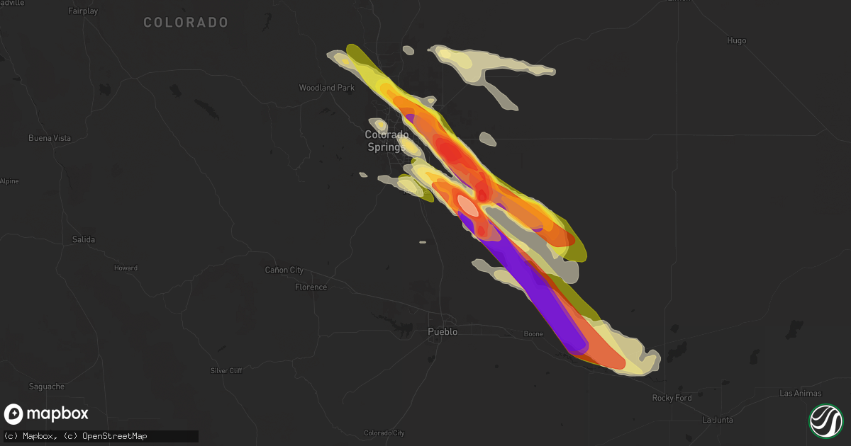 Hail map in Fountain, CO on August 5, 2023