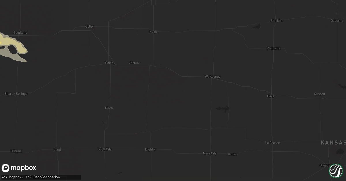 Hail map in Kanorado, KS on August 5, 2023